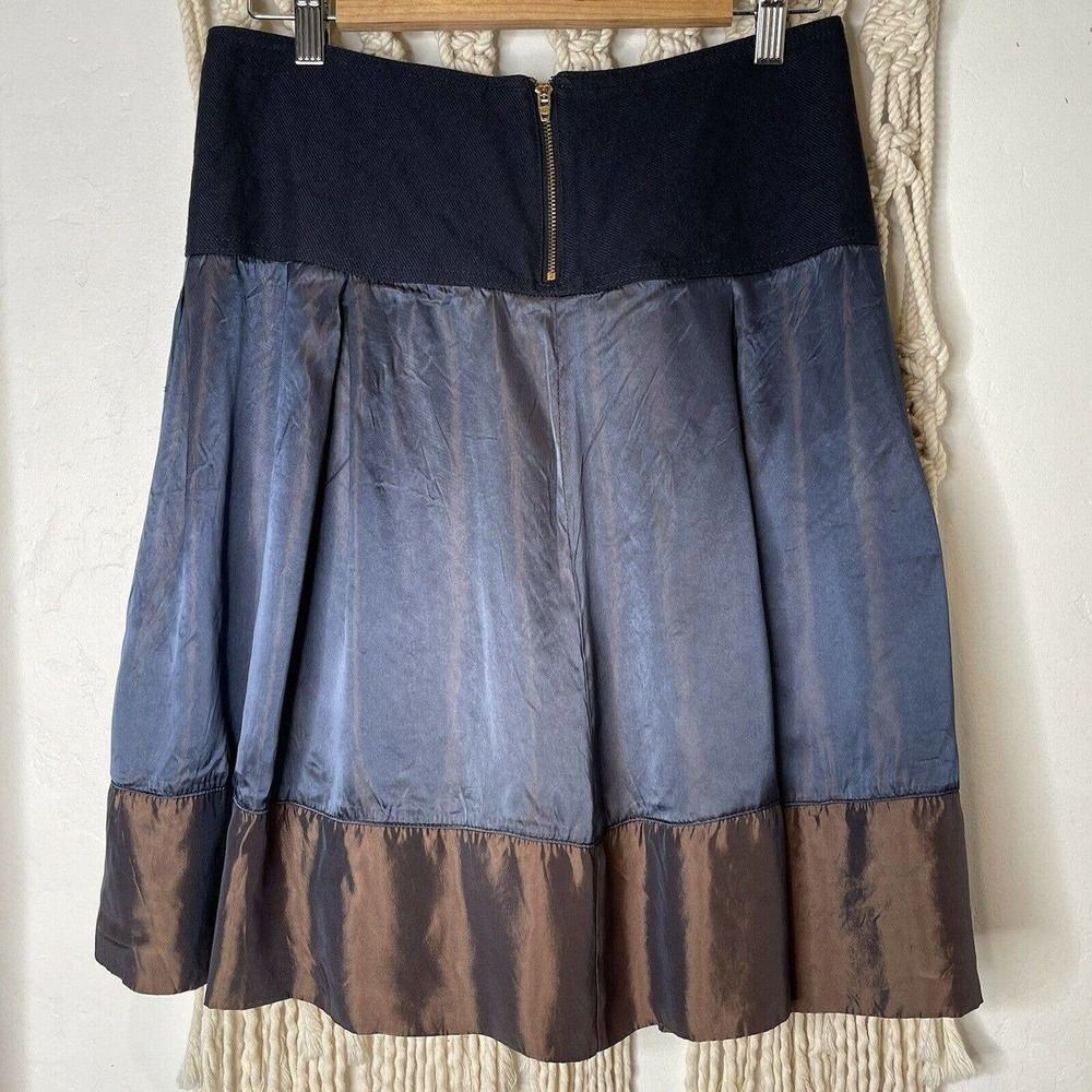 United Colors Of Benetton Blue and Brown Midi Skirt - Picture 6 of 12